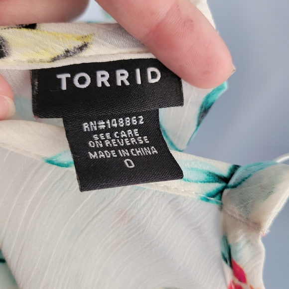 Torrid Tank Sheer Floral Bird - Picture 5 of 5